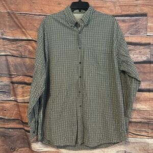 Haggar Generations Large Mens Long Sleeve Checked Plaid Button Down Shirt